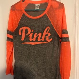 orange and grey baseball tee